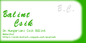 balint csik business card